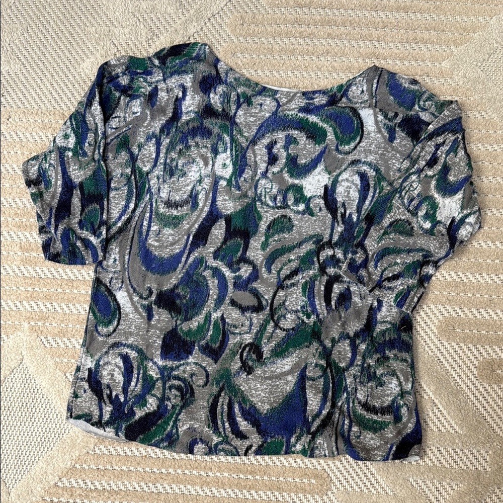 Chicos Blue and Green Patterned Women's Top